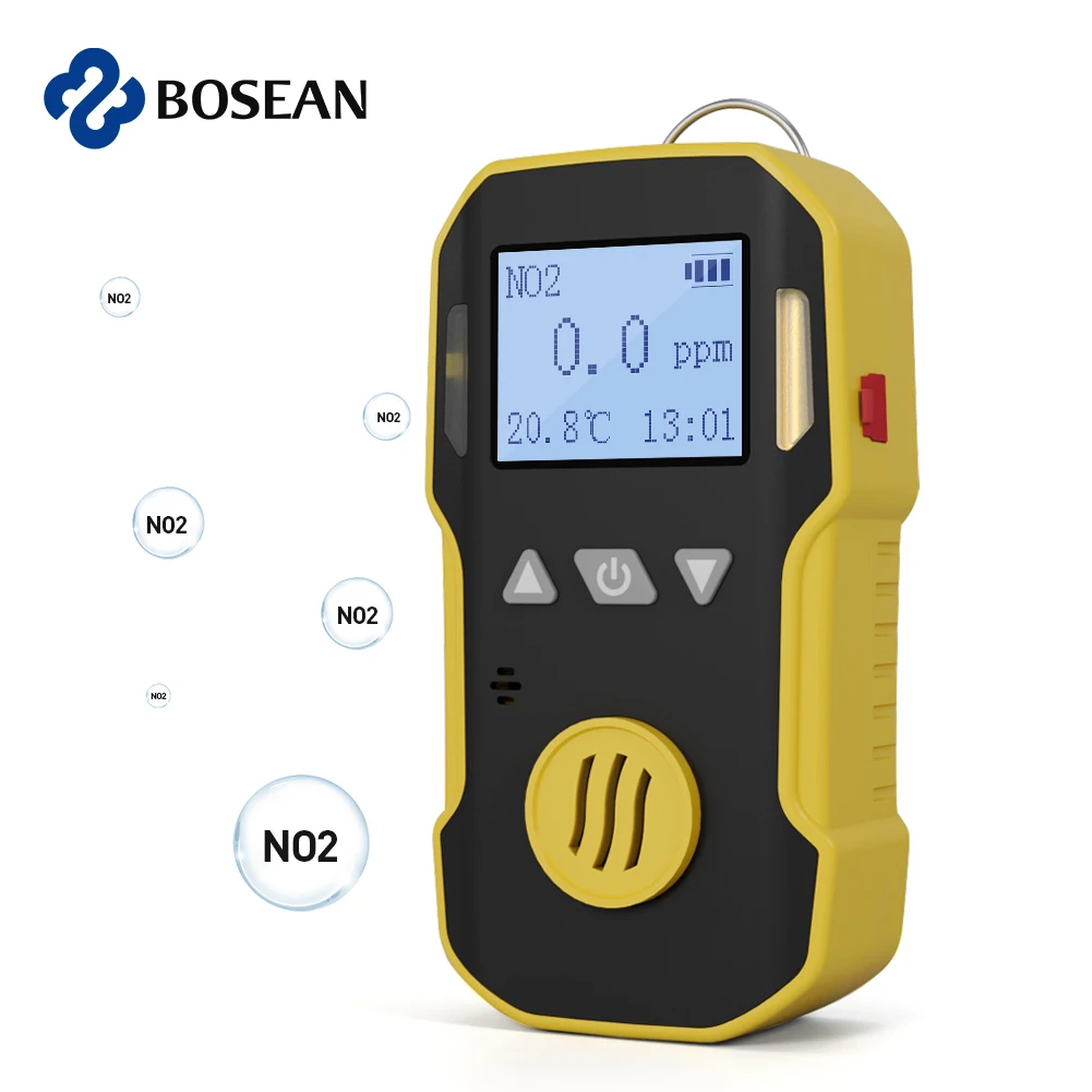 

Bosean Portable Industry Nitrogen Dioxide Gas Detector NO2 gas leak Analyzer 1000PPM three Alarms for Security