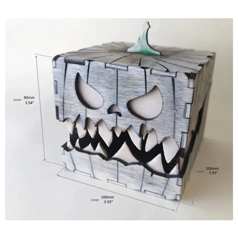 M11K-هالوين اليقطين فانوس صندوق احتفالي زخرفة خدعة أو ل ديكور الحفلات الإبداعية الوحش الكنز الصدر تمثال صندوق #5
