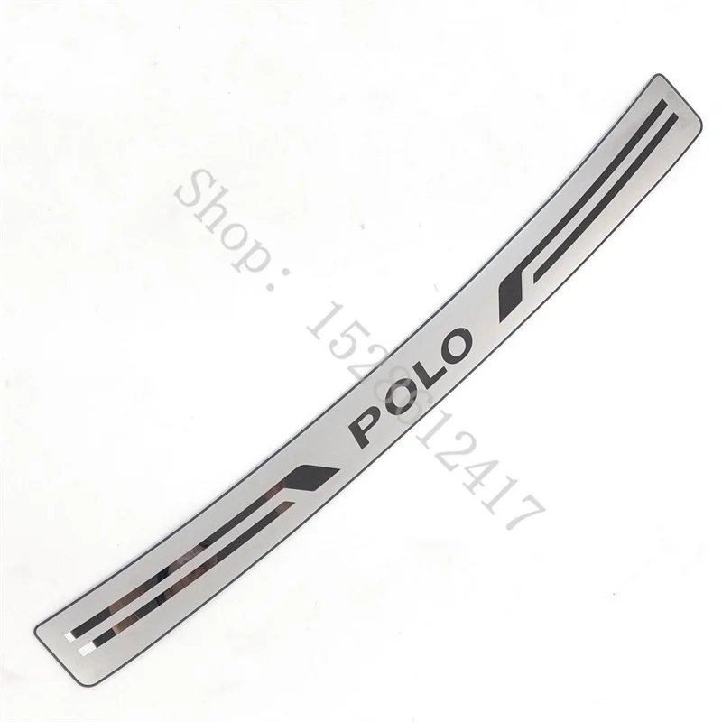 car Accessories stainless Rear Door Bumper Protector sill plate/ Trunk Tread Plate Trim For Volkswagen VW POLO 2019 2020~2024