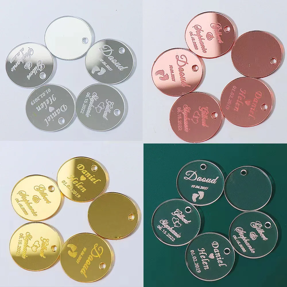 20/50pcs Customzied Acrylic PlaneTag Engraved LOGO Text  Wedding Baby Shower Birthday Party Favor Gifts Accessoried