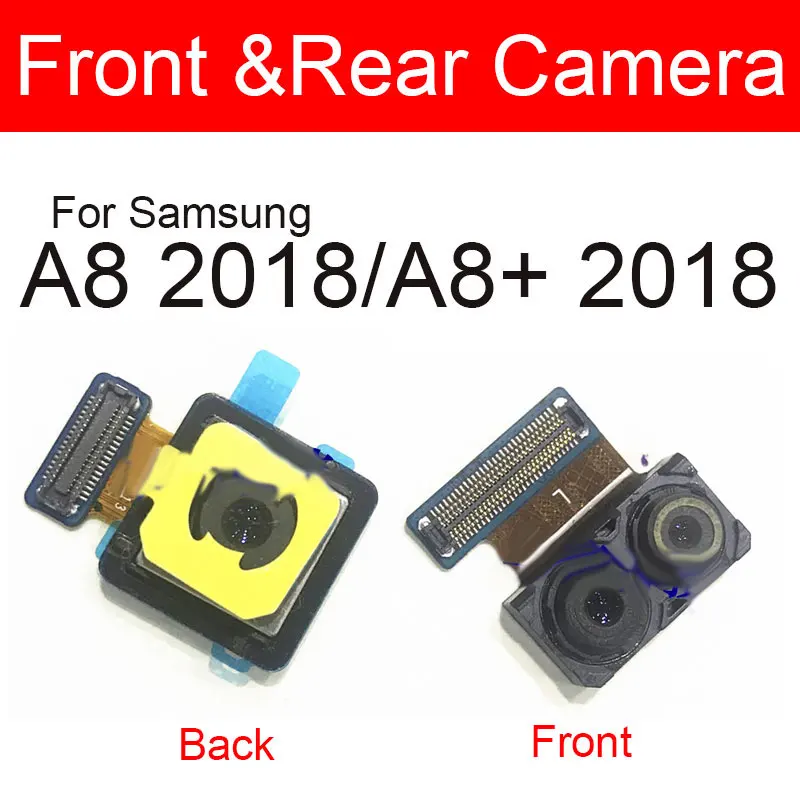 

Модуль передней и задней камеры для Samsung Galaxy A8 A8 + Plus 2018, основная задняя часть, большая маленькая камера, гибкий кабель, ремонт, замена