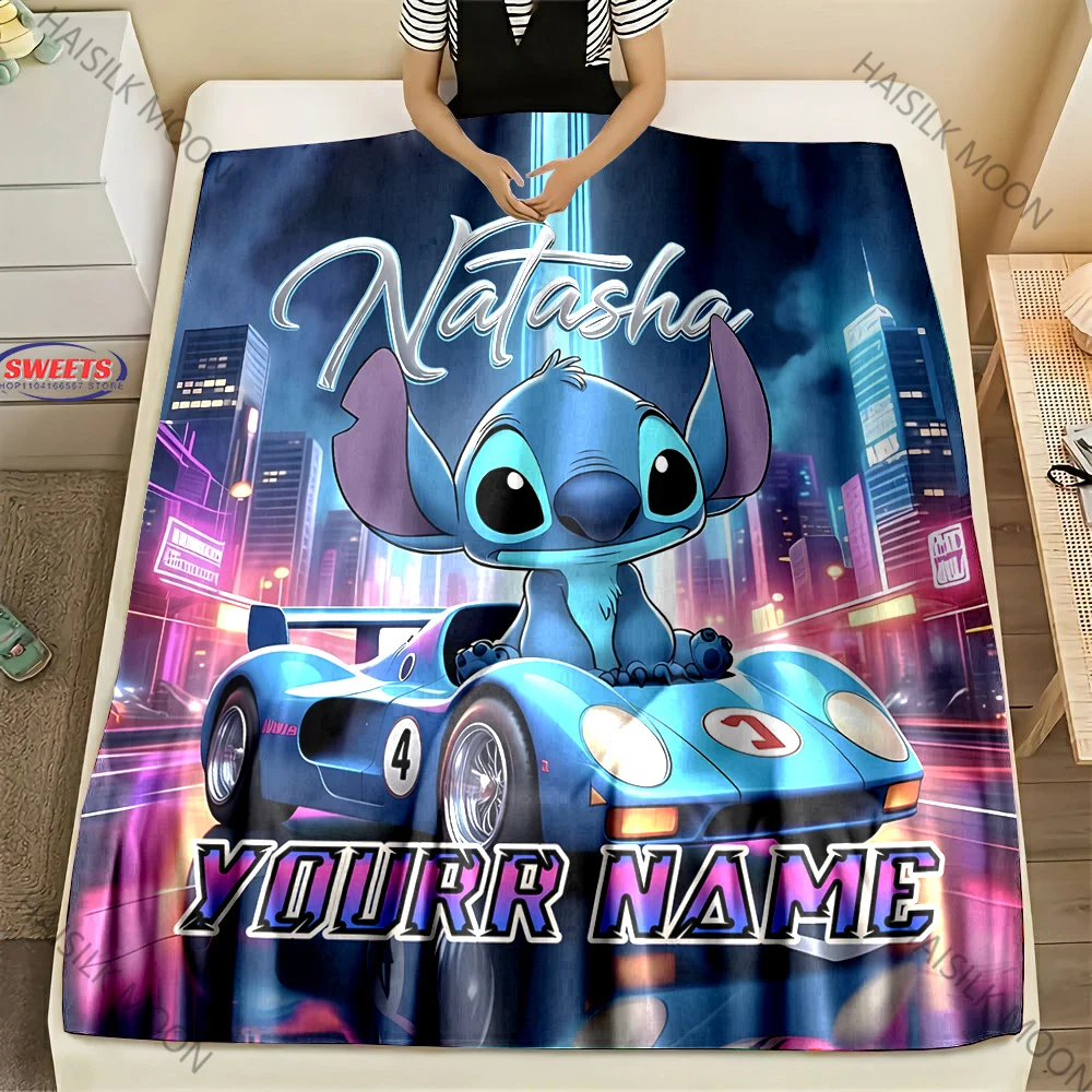 

6 Size Disney Cute Stitch Blanket Customized with Exclusive Name Gift for Friends Daughter, Son,Wife Christmas Thanksgiving Gift