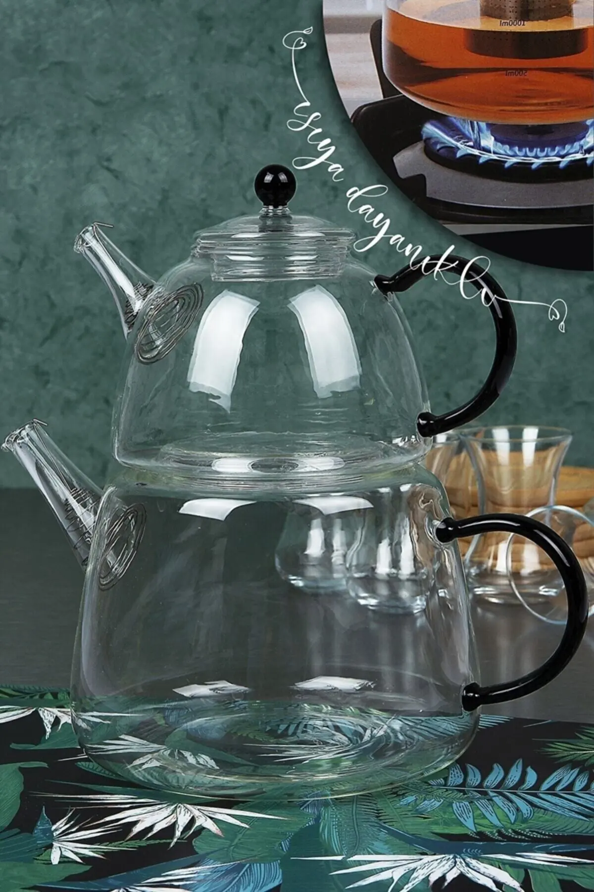 Fireproof Borosilicate Glass Teapot Set 1teapot Turkish Handmade Kettle Coffee Maker