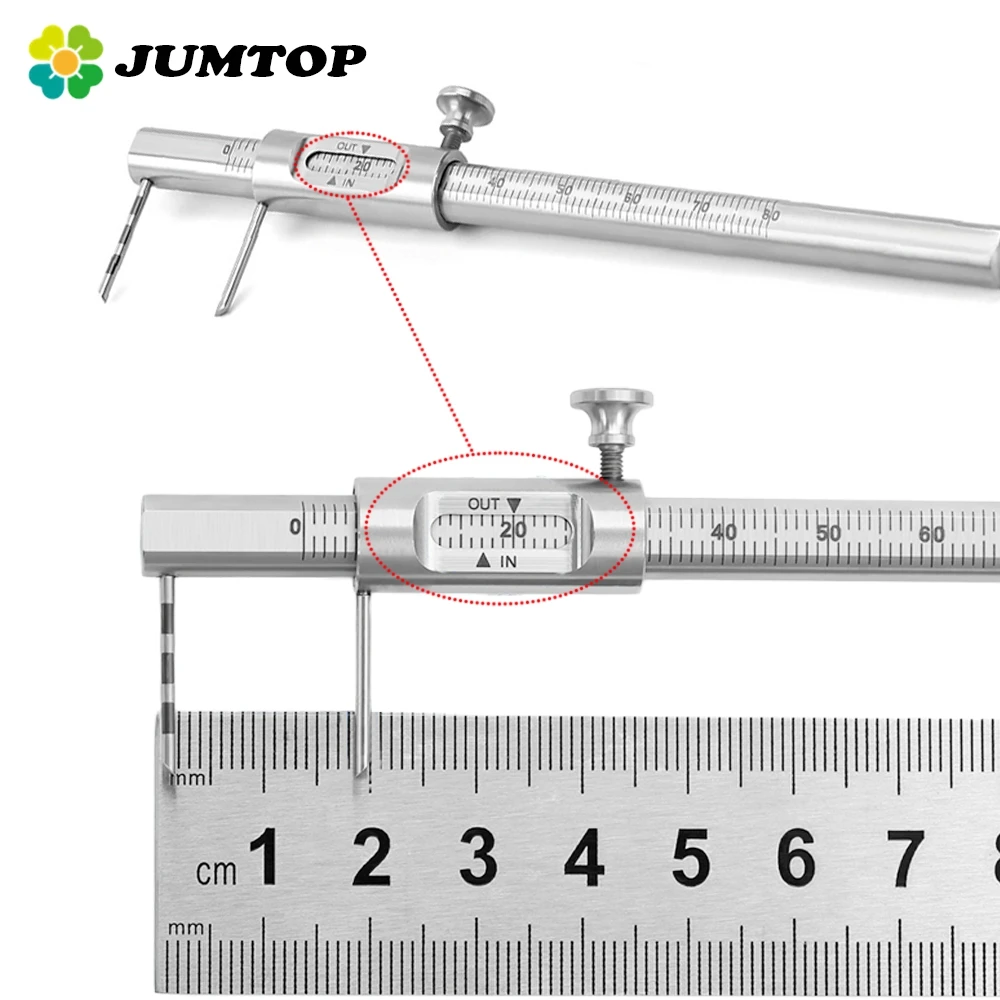 

0-80mm Dental Sliding Caliper Orthodontic Implant Measuring Gauge Round Style Dental Tool