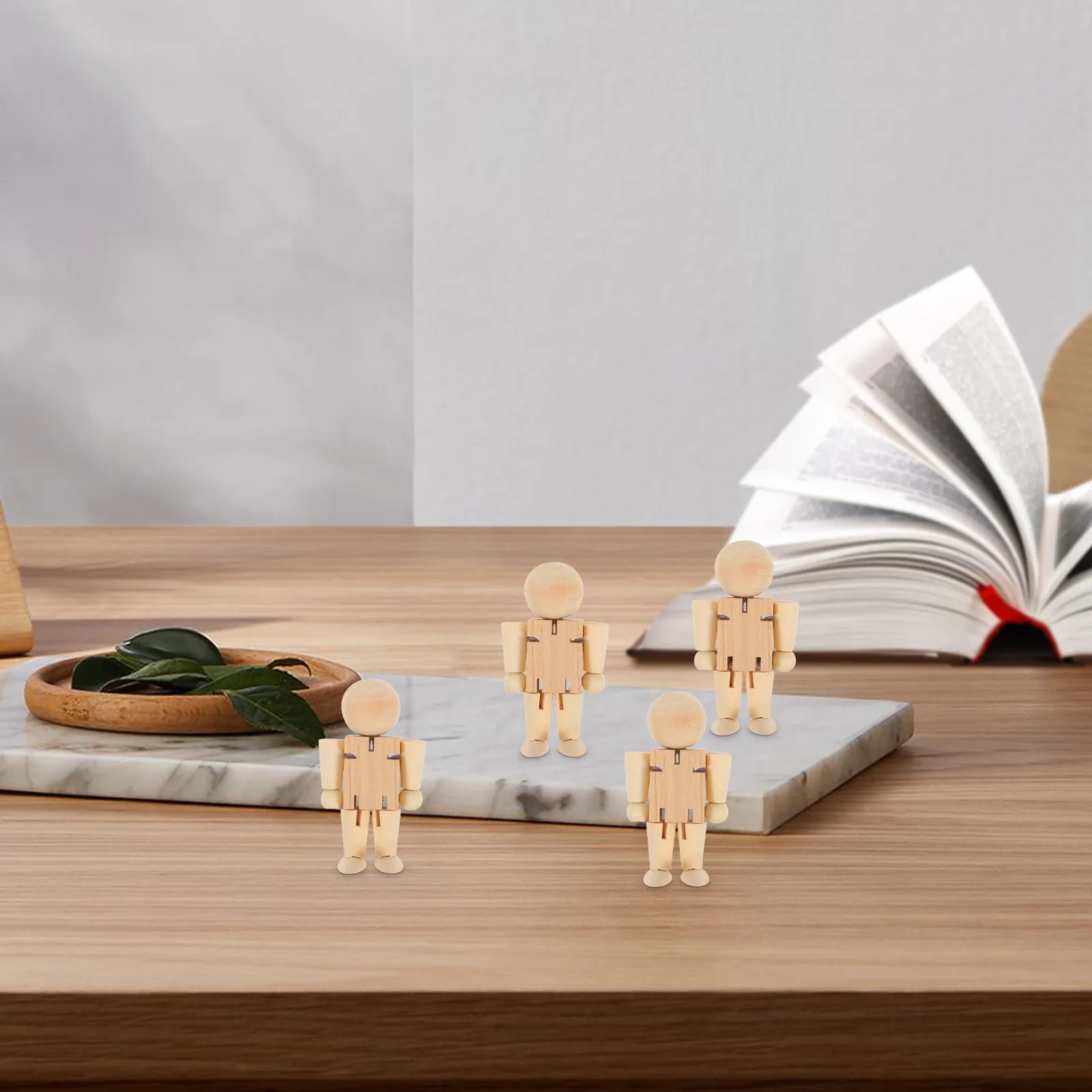 

4Pcs Unfinished Wooden Nutcracker Soldier DIY Paintable Craft Kit for Kids Adults Creative Art Project Decorative Wooden Figure