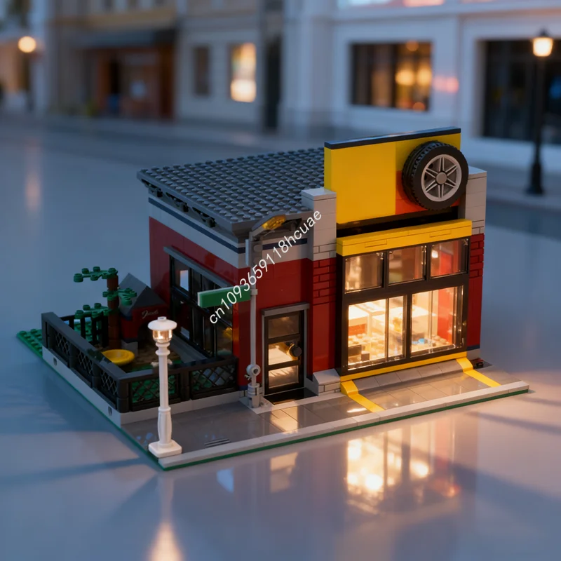 

684 шт. MOC модульная тюнинговая мастерская модульная модель строительные блоки строительство творческое образование кирпич Рождественский подарок игрушка для детей