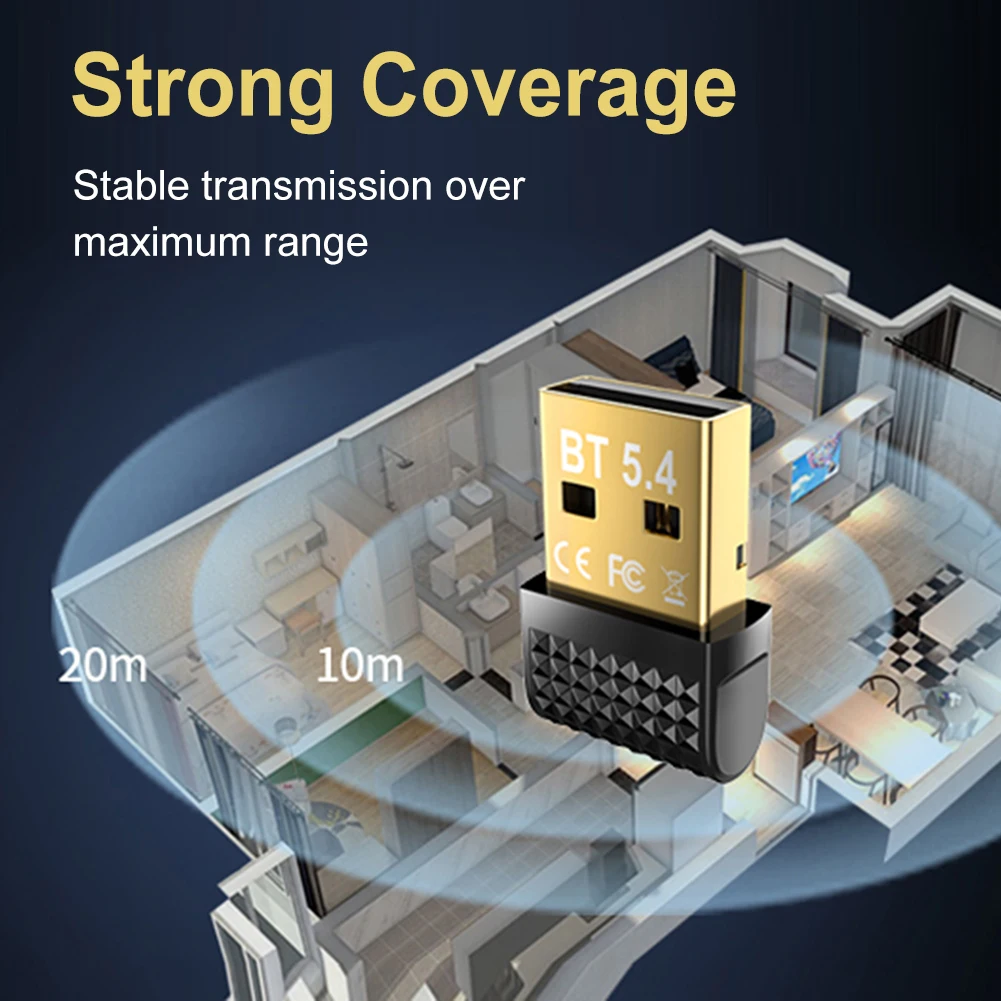 USB بلوتوث 5.4 محول الصوت دونغل محول USB صغير استقبال لاسلكي/الارسال للكمبيوتر/الكمبيوتر المحمول سائق مجاني ل Win10/11 #3