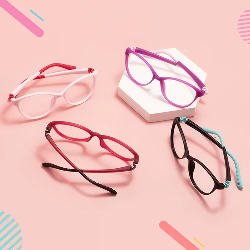 Montura de gafas ovaladas flexibles TR90 coloridas para niños, gafas ligeras duraderas para niños, lentes graduadas ópticas