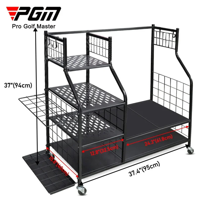 

PGM golf club storage rack, ball bag rack, multifunctional storage rack, home studio iron frame with wheels