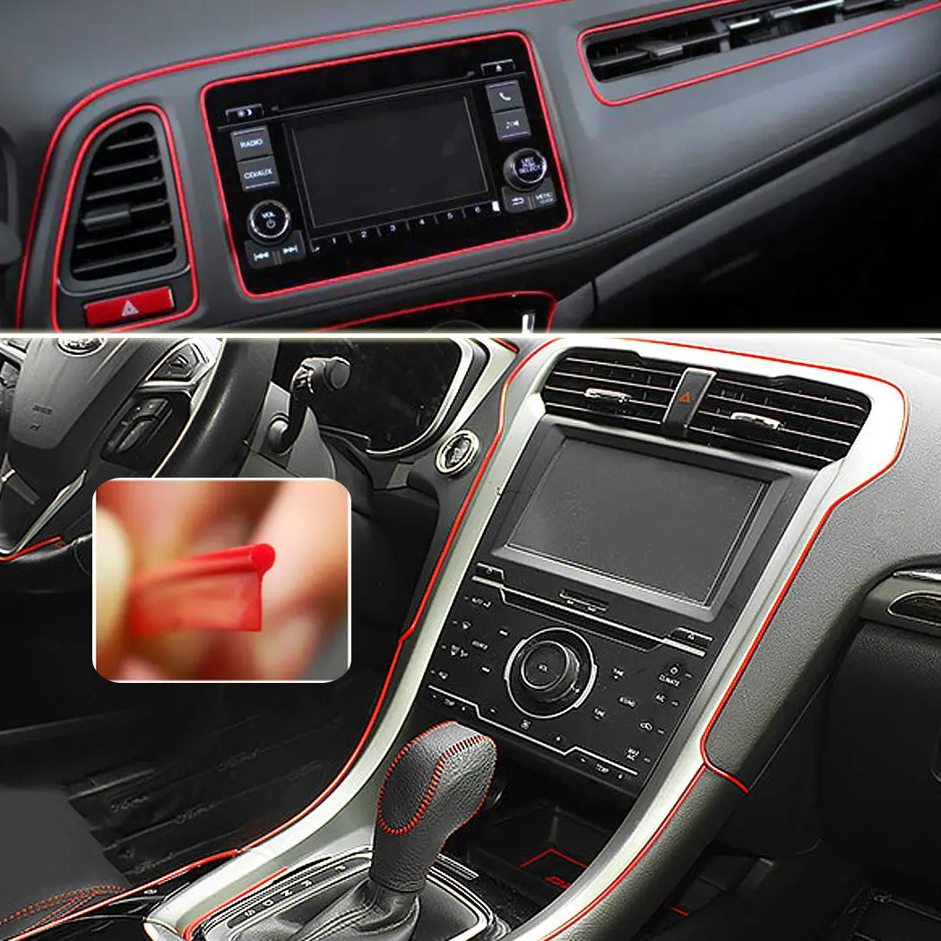 

500cm Auto Interior Decoration Strip Line Moulding Car Door Dashboard Air Outlet Decor Strips Air Conditioner Vent Outlet Trim