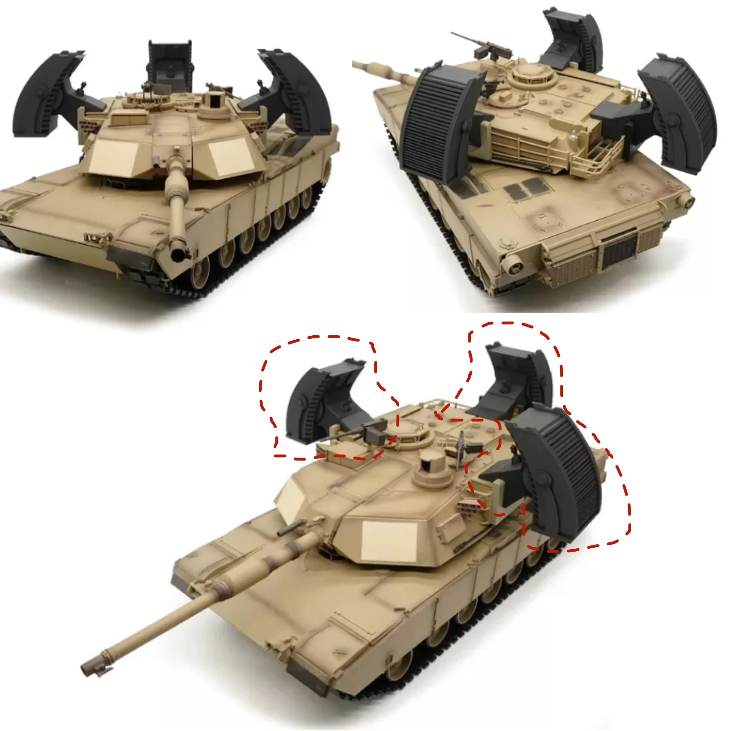 1/16 Phantom Kit Part for M1A2 For HL 3918 RC Tank Simulation Military Plastic Parts 3D Printing DIY Accessories Modified Toy