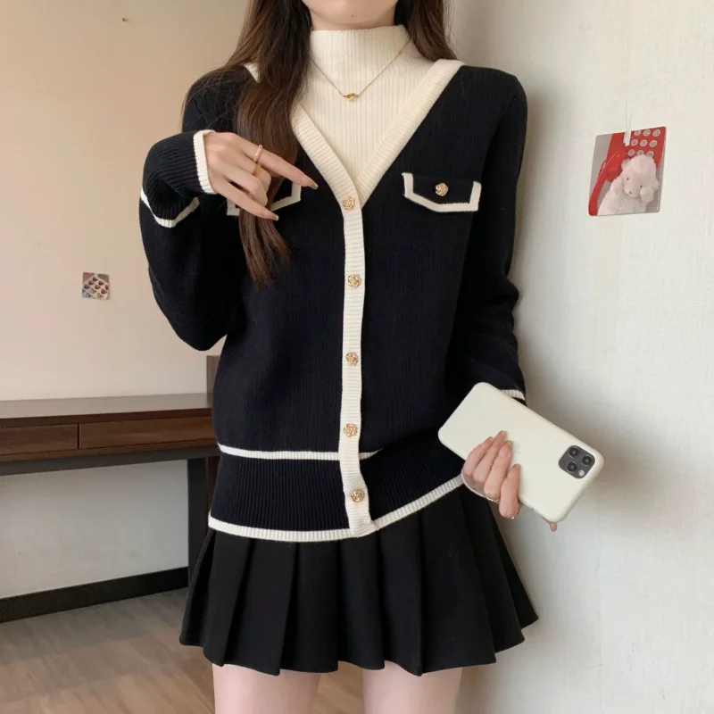 Pull ample deux pièces pour femme, haut à bascule, automne et hiver