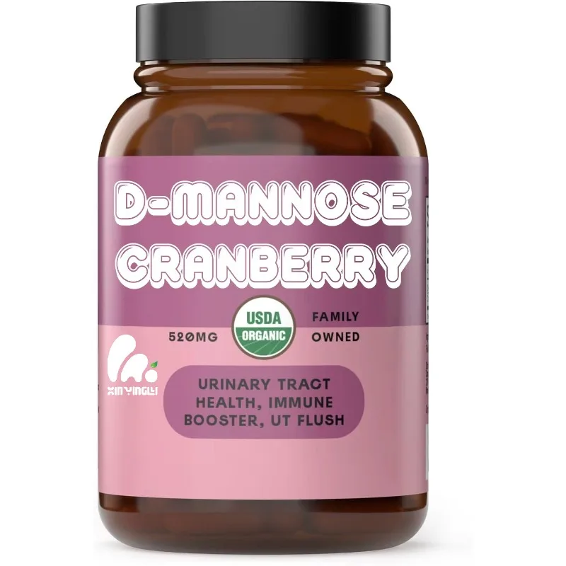 

Organic D-mannose and cranberry capsules 520mg UT urinary health support