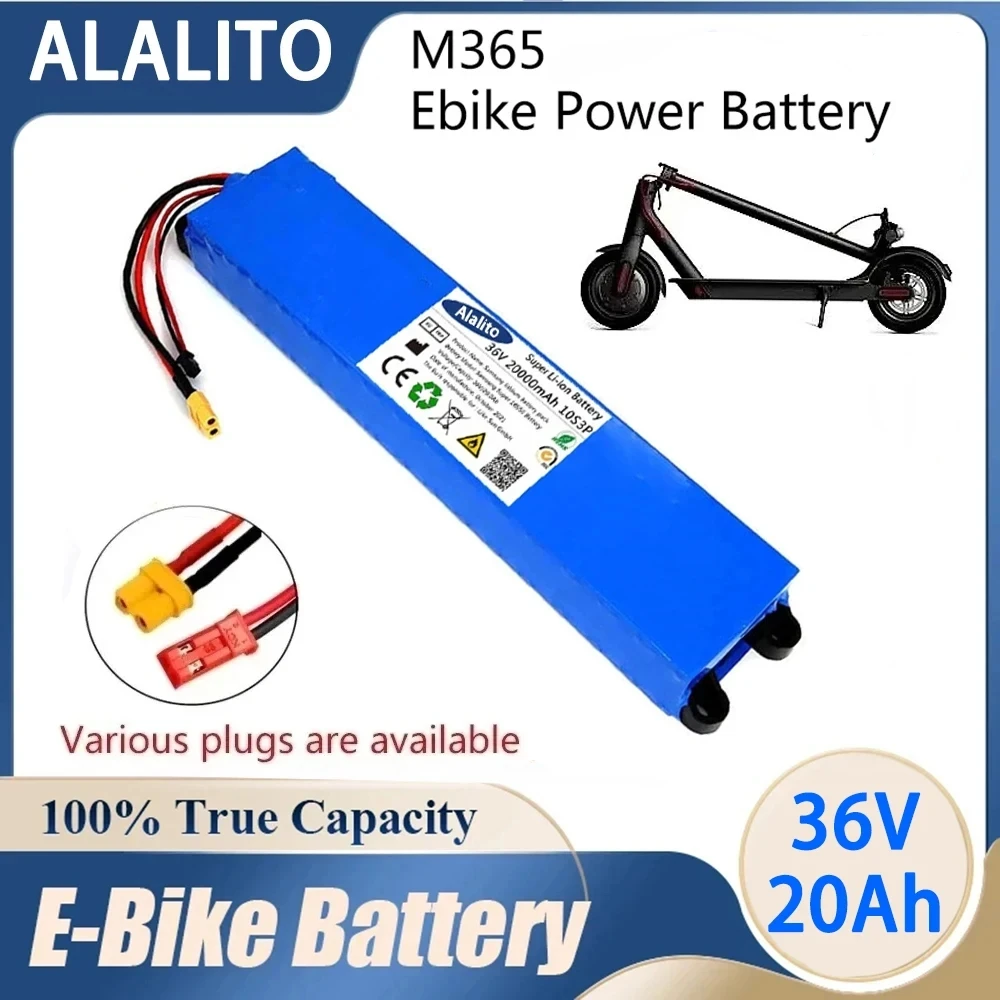 

36V Battery 20Ah 18650 lithium battery pack 10S3P 20000mAh 500W Same port 42VM365 ebike Power Battery with BMS