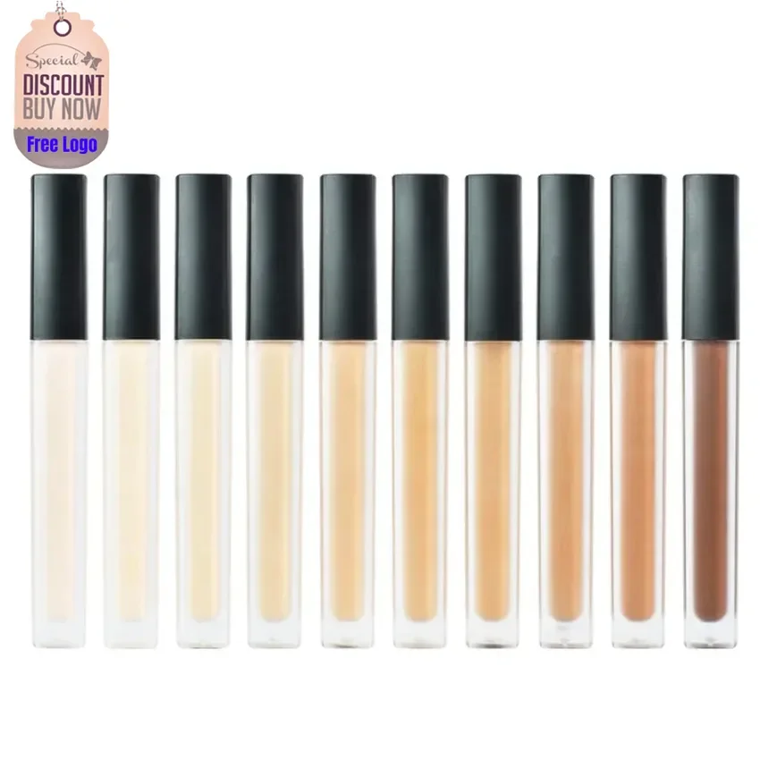 Corrector líquido con brillo personalizado, 10ml, Control de aceite, larga duración, alta cobertura, fácil de usar, cubierta para acné, ojeras, maquillaje a granel