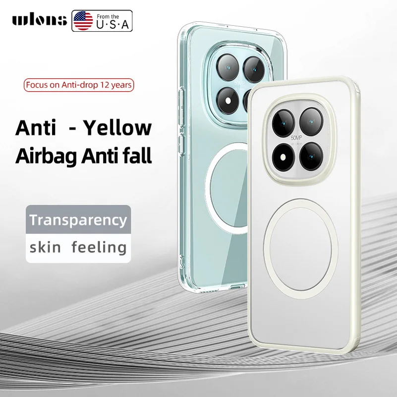 

Магнитный матовый чехол для ПК Redmi Note 15 Pro Plus Magsafe для Redmi Note 15 Pro + противоударный чехол для беспроводной зарядки Magsafe