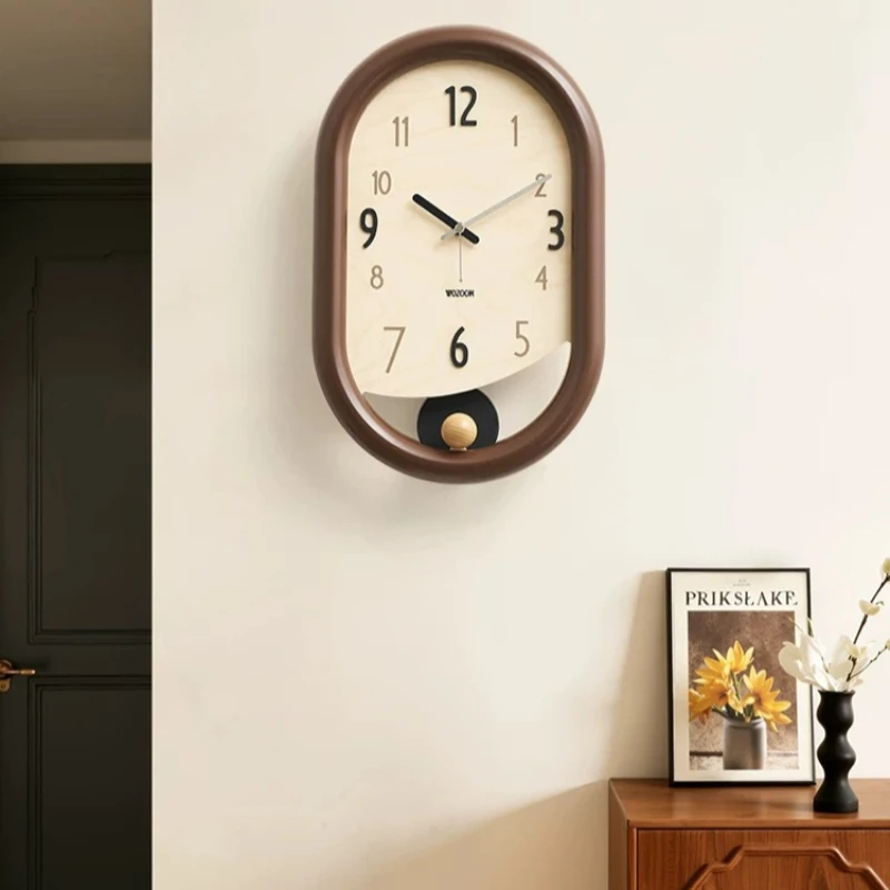 Antique Art Wall Clock Pendulum Living Room Luxury Wall Swingable Clocks Vintage Creative Hanging Clocks Kitchen Home Decor