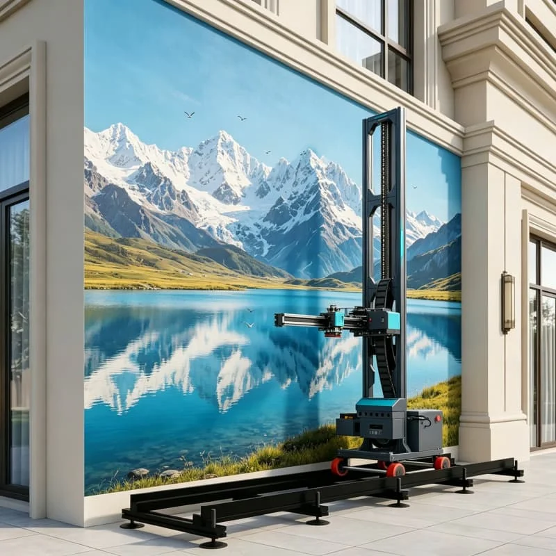 Hotel Lobby UV Wall Printer Vertical 3D Inkjet For Glass Acrylic Wood Metal Tile Mural Wall Art Decoration Customized