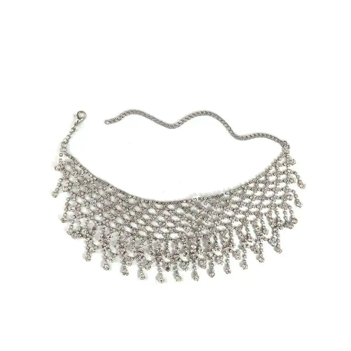 الأزياء الأوروبية والأمريكية قلادة الماس متعددة الصرف، قلادة قطرة الماء مبالغ فيها الرجعية، قلادة شرابة #6