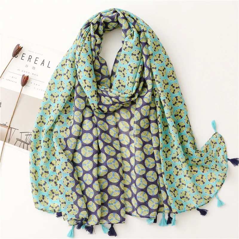 

Unique Pattern Green Protected Scarf Women Soft Large Shawl Stole Winter Warm Decorated Neckwear Female Hijab NEW