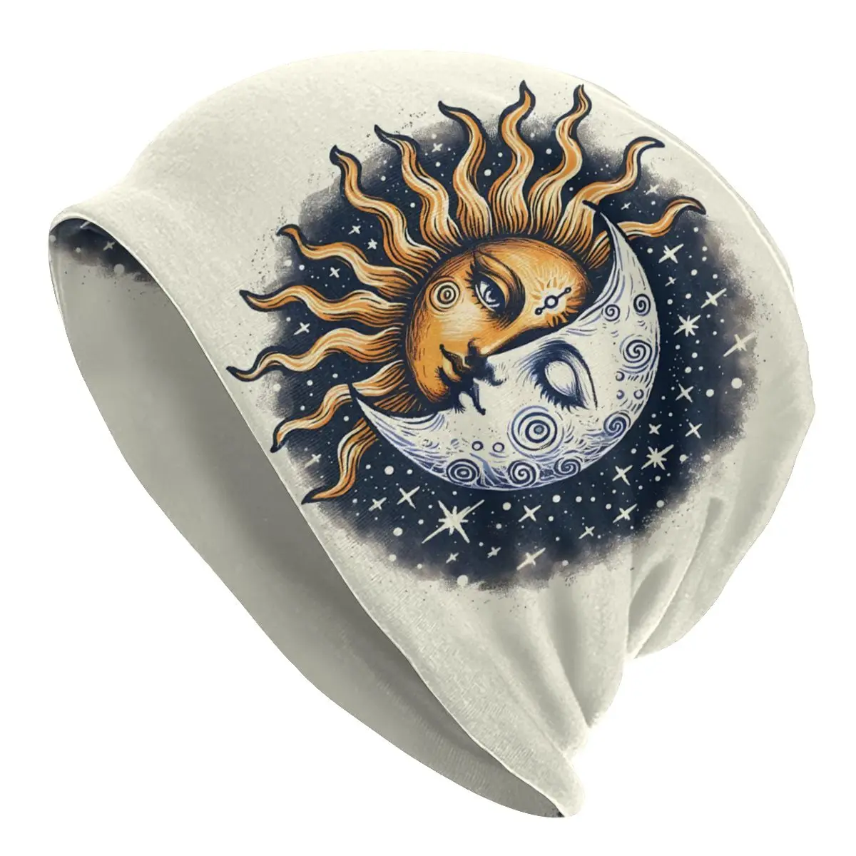 Thin Bonnet Hats Sun and Moon Solar Eclipse Men Women's 3 Cap Hip Hop Skullies Beanies Caps