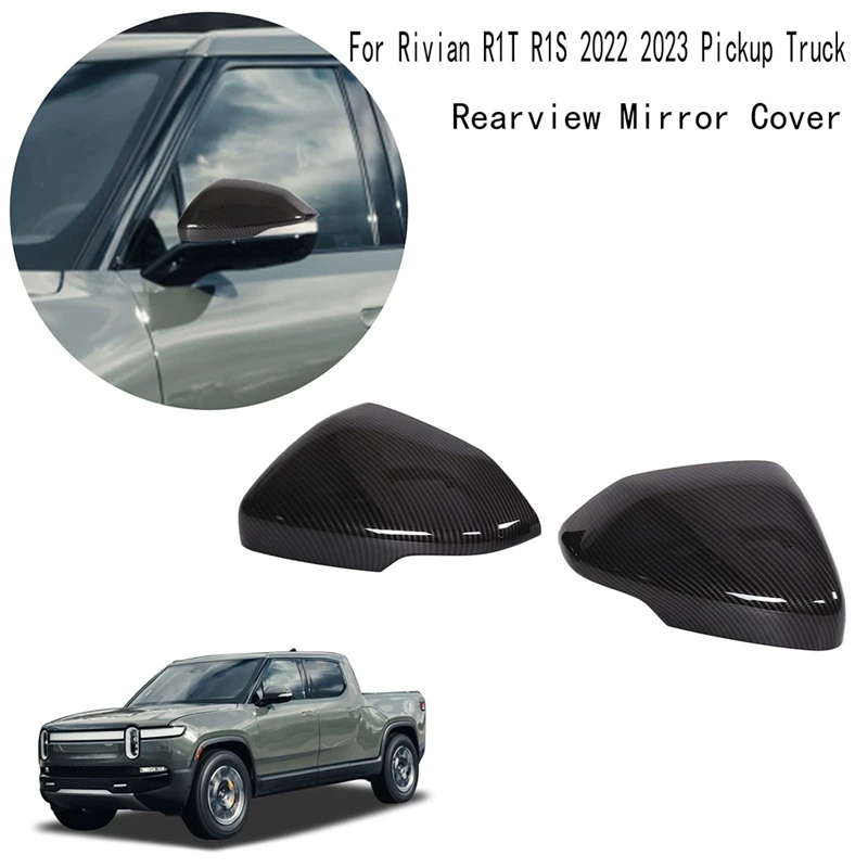 Auto Rearview Mirror Cover Door Side View Mirror Cap For Rivian R1T R1S 2022 2023 Pickup Truck Replacement