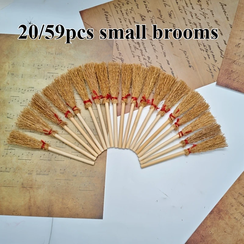 20/59 pièces de miniatures pour maison de poupée, modèles de scènes de jeu alimentaire microscopiques, accessoires pour maison de poupée, petite balayette d'Halloween, décoration d'Halloween