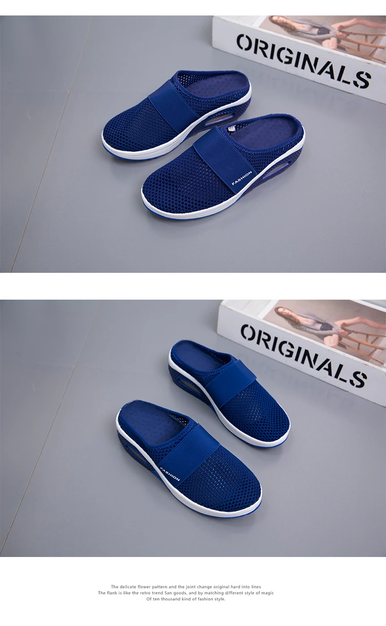 2025, Sommer europäische und amerikanische große Baotou-Halbhausschuhe für Damen, Mesh, ohne Absatz, Slip-on-Damenschuhe, flache Schuhe – Detail 30