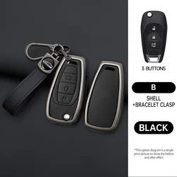 Zinc Alloy +Leather Car Remote Key Case Shell For Chevrolet Cruze Cross Cobalt Captiva Spark Sonic Aveo Tracker Onix RS Malibu