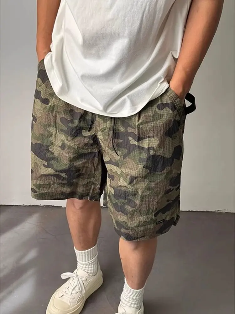 

Large Size American Nylon Qui Dry Camouflage Work orts Men Summer Thin Straight Five-Quarter Loose Casual Mid-Pants