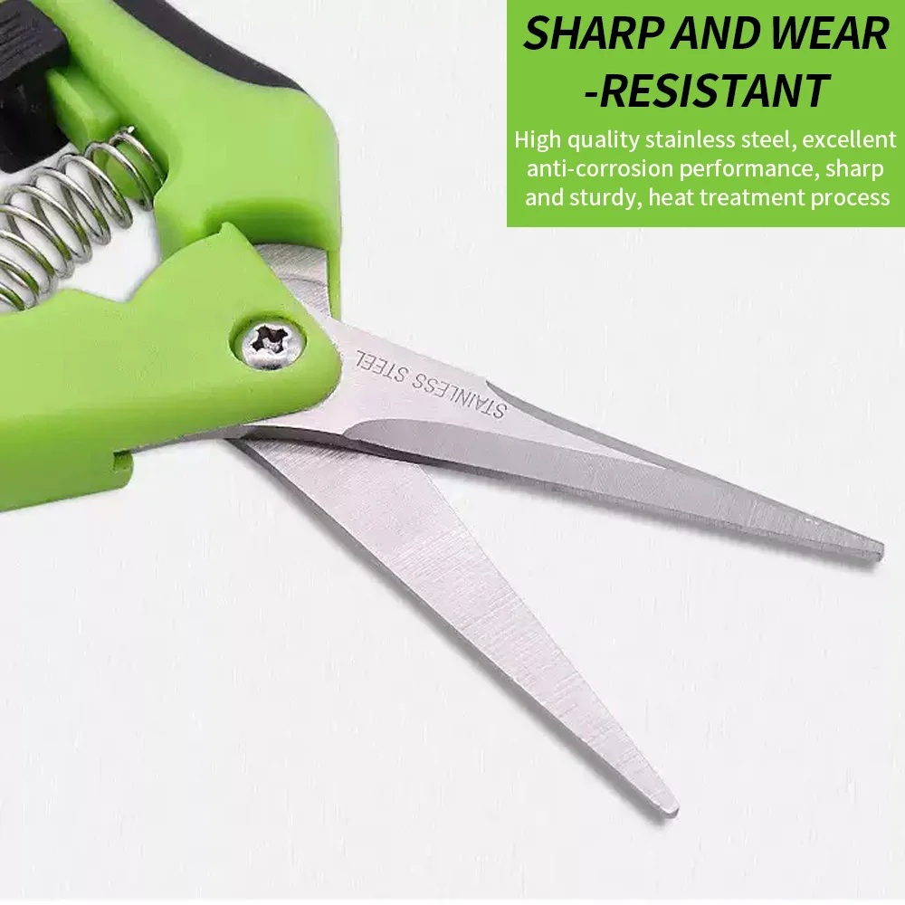 Fruit Picking Pruning Shears Stainless Steel Pointed Tip for Fruit Flower Trimming Compact Labor‑Saving