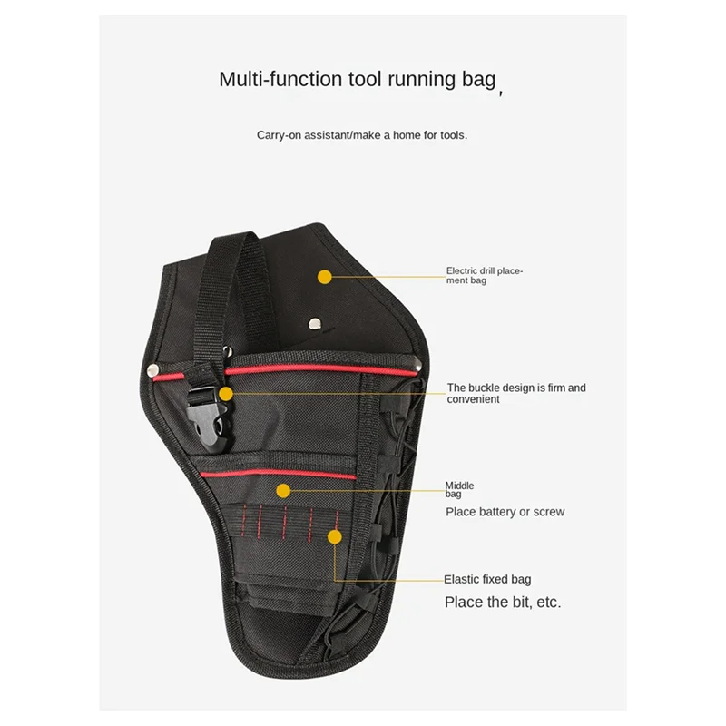 ABRT-Tool Waist Bags Electrician Portable Maintenance Thickened Oxford Cloth Bag Electric Wrench Waist Bags