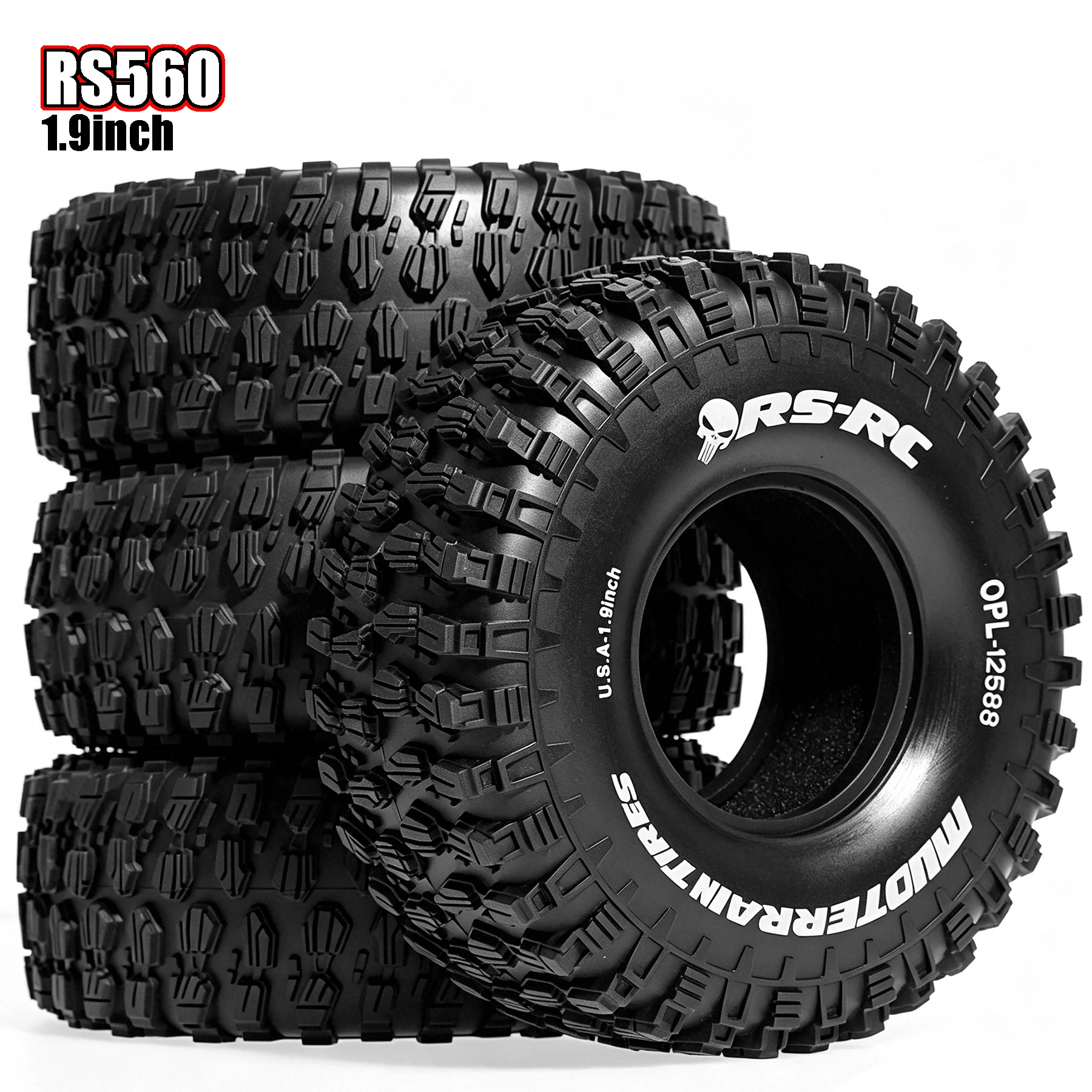RED SPIDER120MM 1.9 Crawler Tires 4pcs Inner Black Foam Insert for 1/10 RC Car Axial SCX10 90046 TRX4 Capra Redcat Gen8 YIKONG