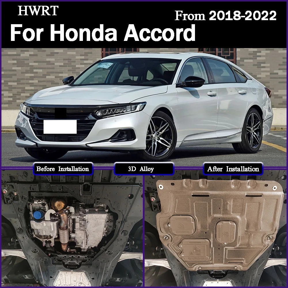 Protector de Base de motor, caja de cambios con aleta de barro contra salpicaduras, cubierta de guardabarros, accesorios de placa para Honda ‌ Accord 2018-2022 2.0L