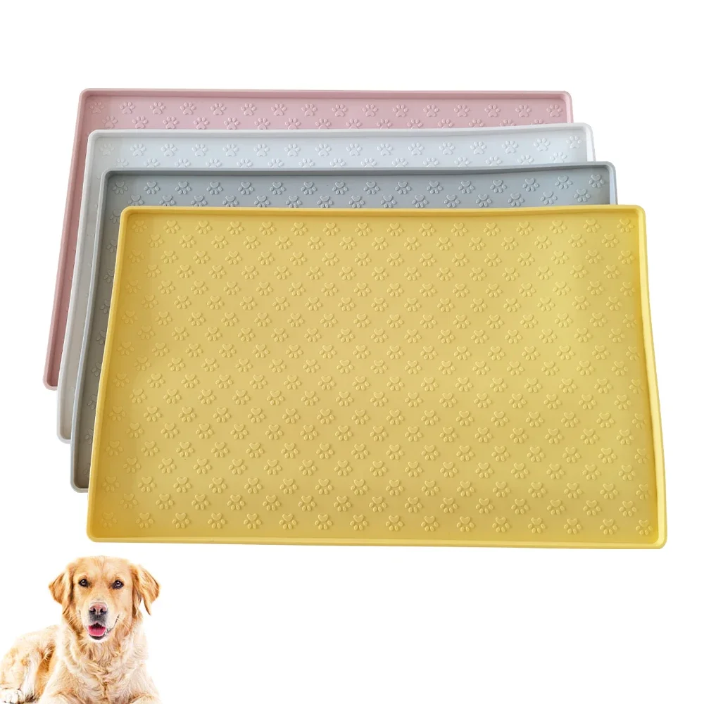 Estera de silicona para comida de mascotas, mantel para perros y gatos, almohadilla para cuencos para cachorros y gatos, estera de alimentación impermeable, almohadillas antideslizantes para excrementos de mascotas