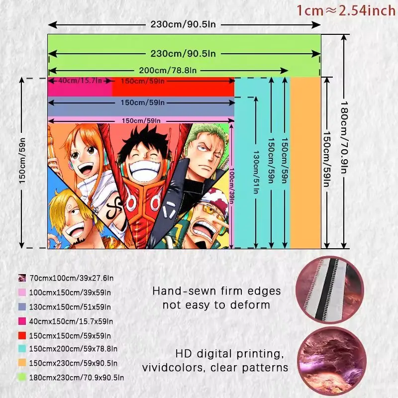 1 قطعة نسيج قطعة واحدة نامي سانجي لوفي زورو يوسوب شخصية أنيمي 5-لوحة جدار معلق ديكور البوليستر لغرفة النوم غرفة الدراسة L #5