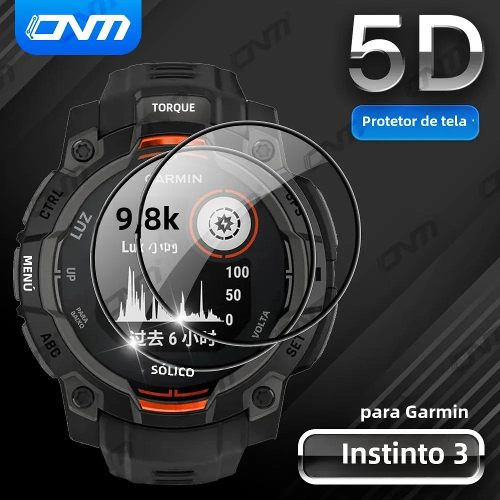 Protetor de tela para garmin instinto 3 amoled & solar 50mm 45mm hd anti-risco cobertura completa película protetora acessórios