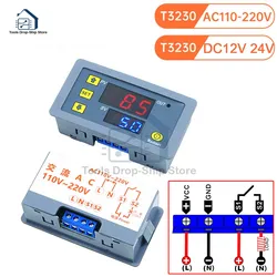 AC 110V 220V Cyfrowy przekaźnik czasowy Podwójny wyświetlacz LED Przełącznik czasowy cyklu Regulowany przekaźnik czasowy Przełącznik opóźnienia czasowego