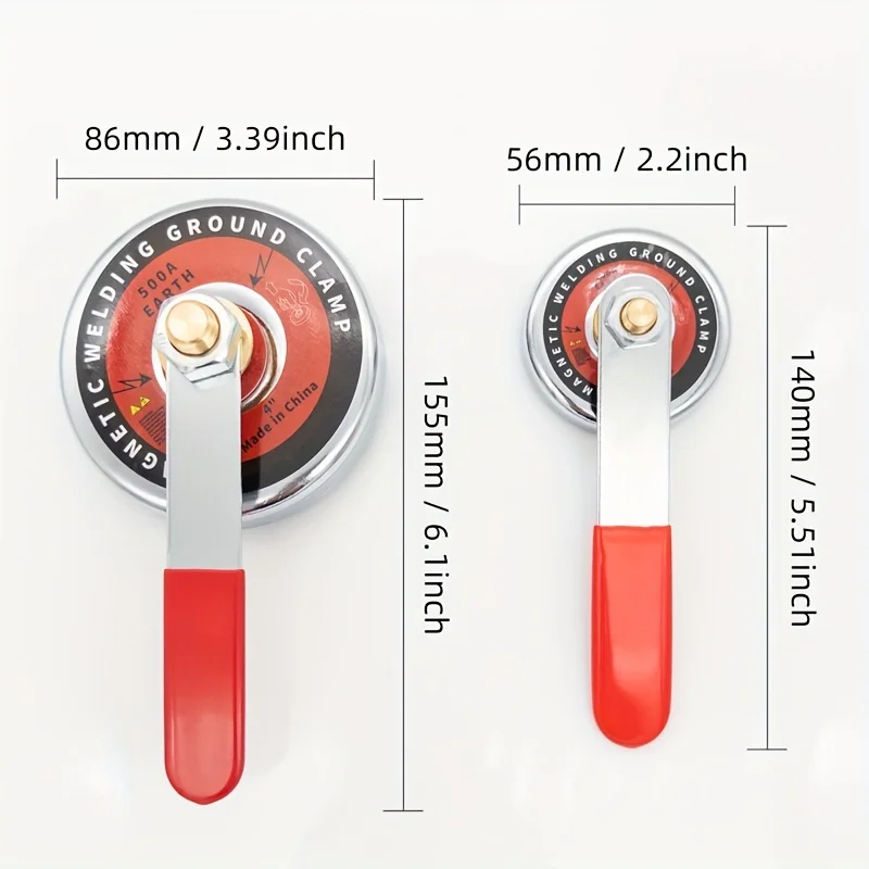 Heavy Duty Magnetic Welding Fixture with a Capacity of up to 500A, Fixed Fixture for Welding and Maintenance Grounding