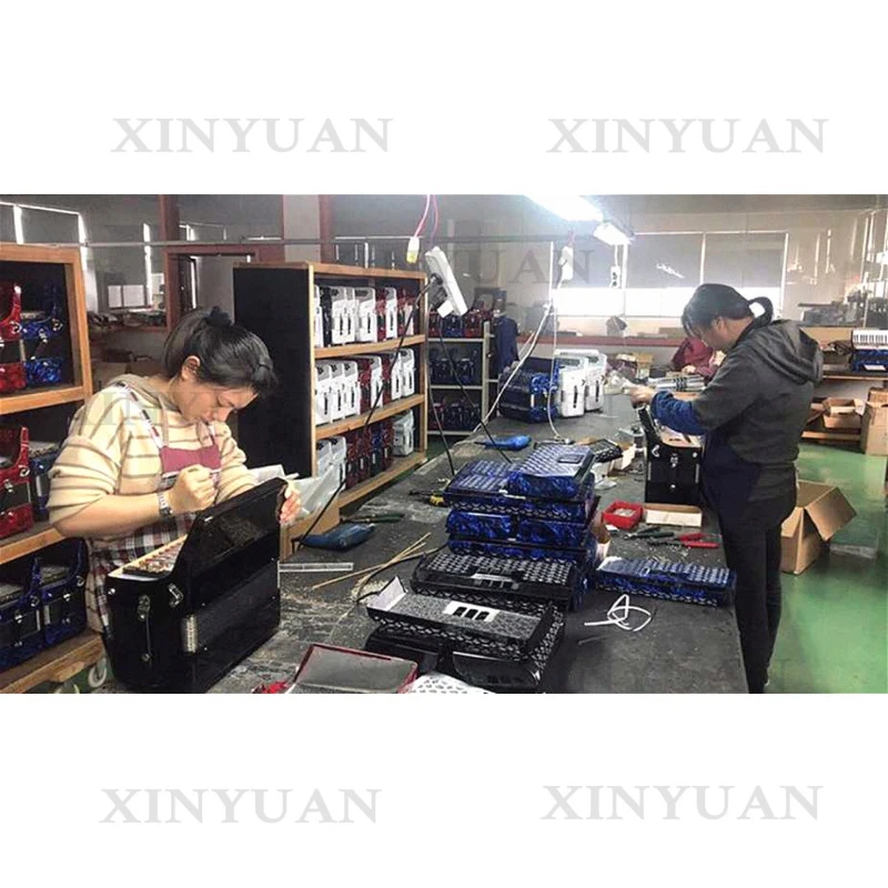 Button Chromatic Accordion JB2208, 22 Buttons 8 Bass Student Instrument with Blue Celluloid, OEM High Quality Instrument