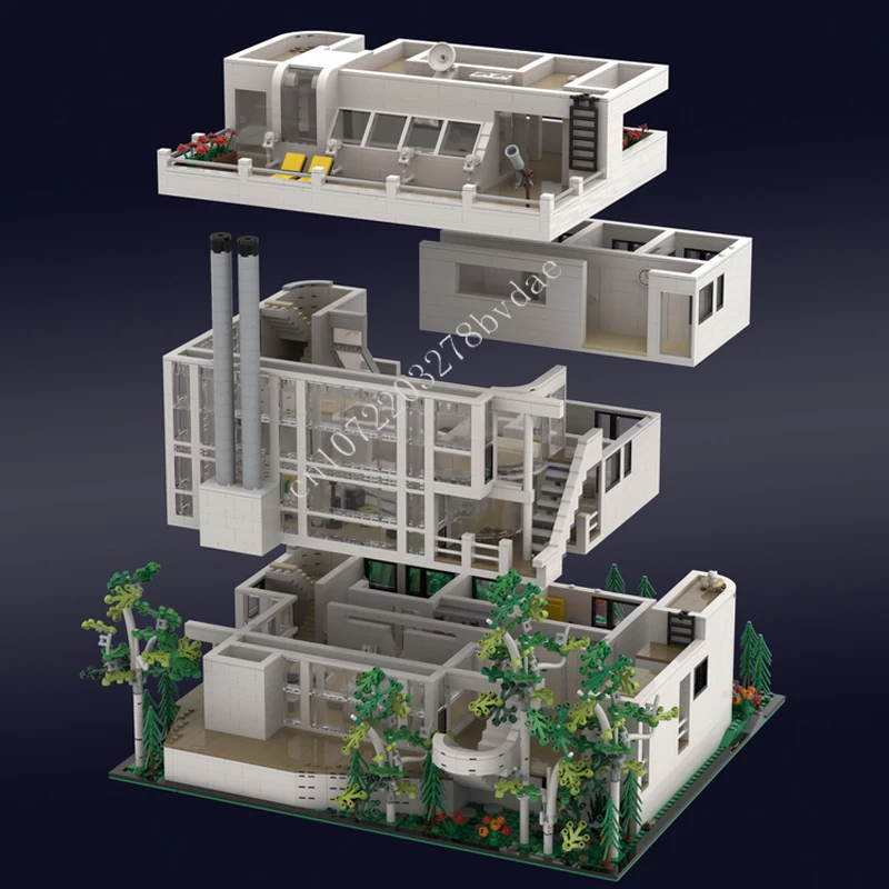 5283 قطعة منزل دوغلاس ريتشارد ماير MOC عرض الشارع الإبداعي نموذج بنة العمارة لتقوم بها بنفسك ألعاب تجميع التعليم #3