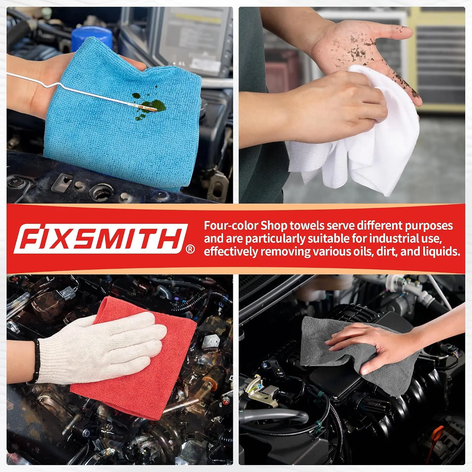 24 Pack Microfiber Towels, Absorbent Cleaning Cloths for Car, Garage, Dust Rags, 11.5x11.5 in view 6