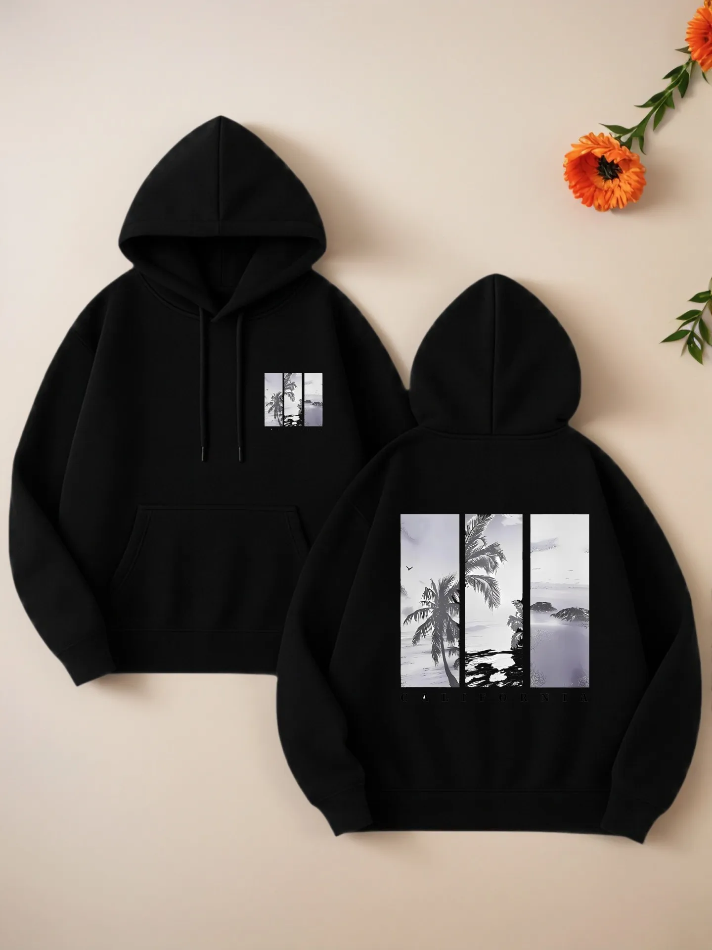 

Женская толстовка с рисунком, Калифорния — графический принт на тему, повседневная эстетика, мягкая ткань, повседневная повседневная одежда, для молодых мужчин