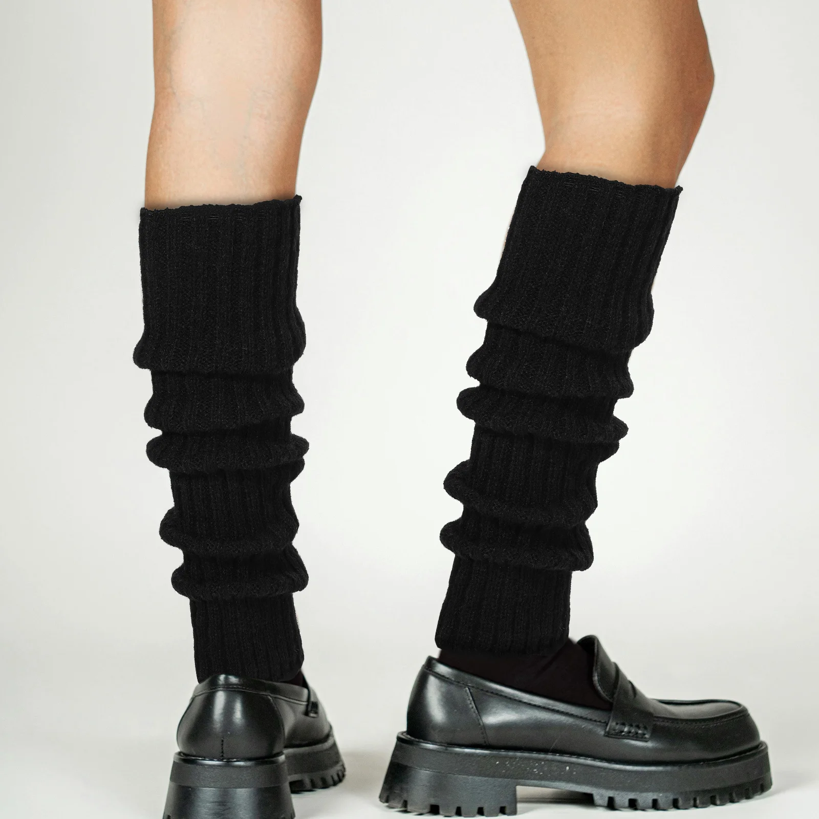 

2Pairs Stretchable Knit Leg Warmers Soft Winter Leg Covers Women Boot Covers Socks Cute Knitted Socks Kawaii Clothes,