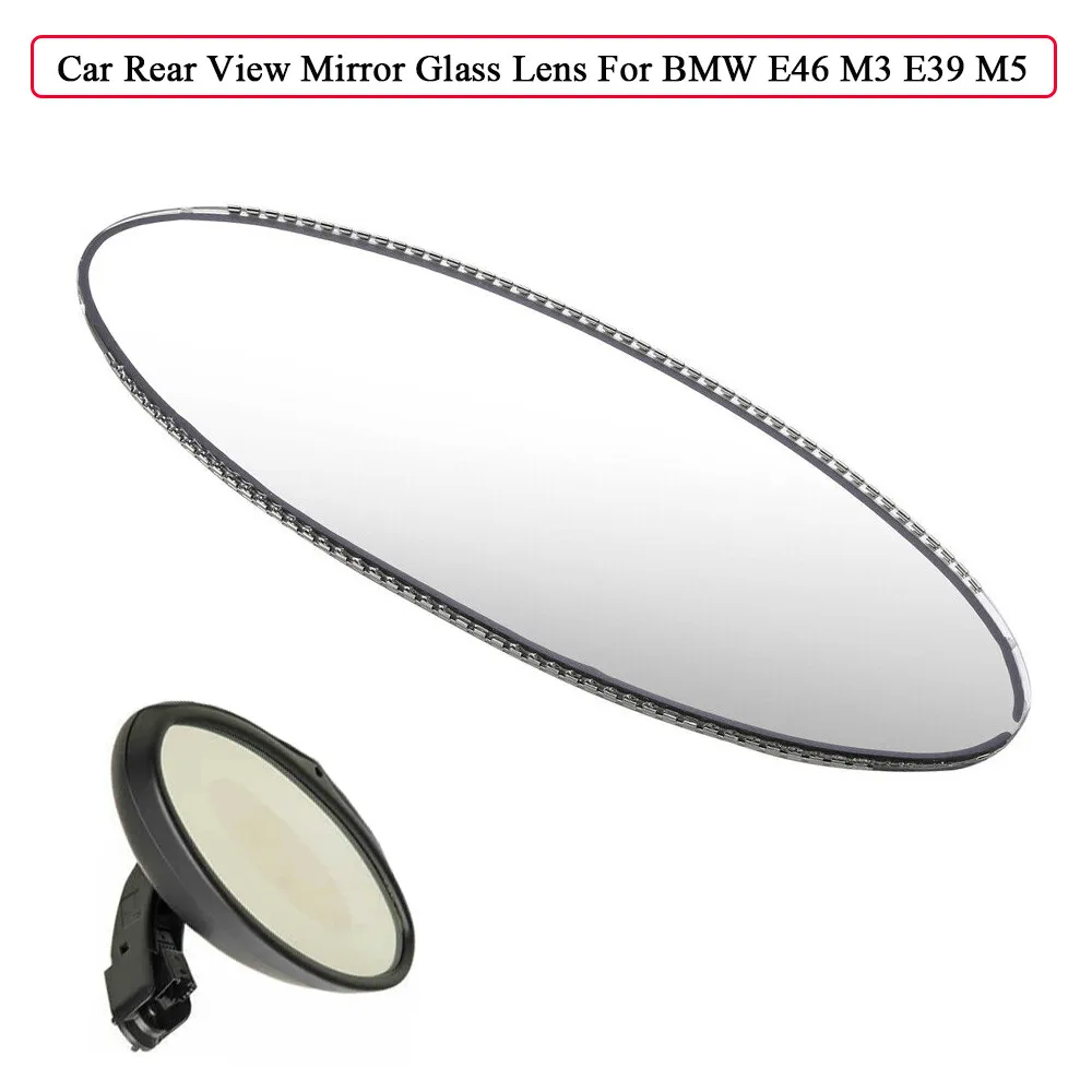 1Pc Oval Rear View Glare Mirror Auto Dimming Replacement Glass Cell Fit For E46 M3 E39 M5 Automotive Interior Components