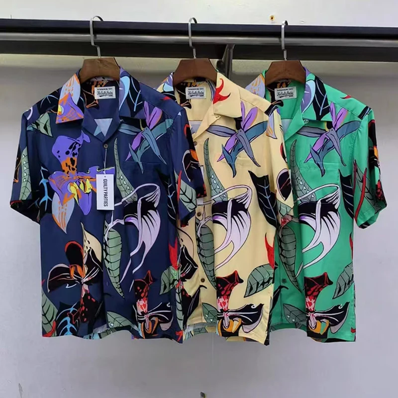 Multicolor Broken Flowers Printing Casual Sand Hawaii Loose Shirt Men Woman High Quality Summer Short Sleeve T Shirt