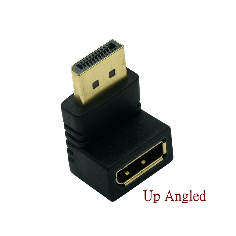 UP Down Displayport Adapter Left Right Angled DP Adapter 4k/60Hz 2K/144Hz Pass Through 90 Degree Angle Displayport 1.2 Converter