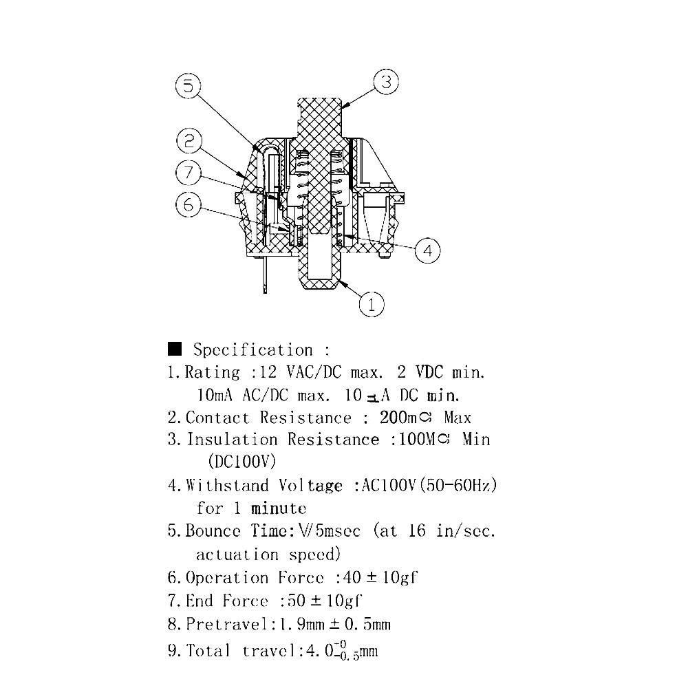 KTT Kang-Joli Linéaire Blanc à 3 Broches pour Clavier Mécanique, Axe POM, Plaqué Or, pour Budget