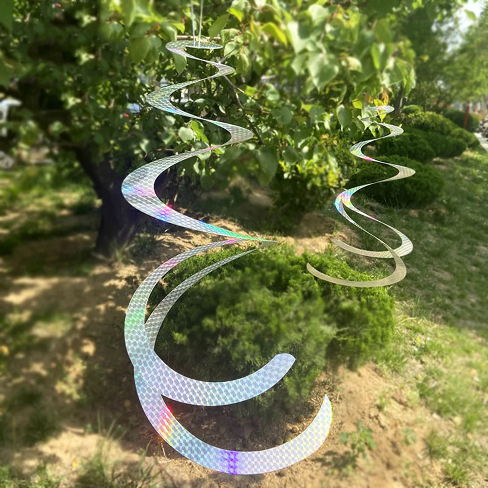 Windmill Deterrent Spirals Wind Bird Decor Decoration Double Drive Out Farm Garden Outdoor PET Reflective Yard
