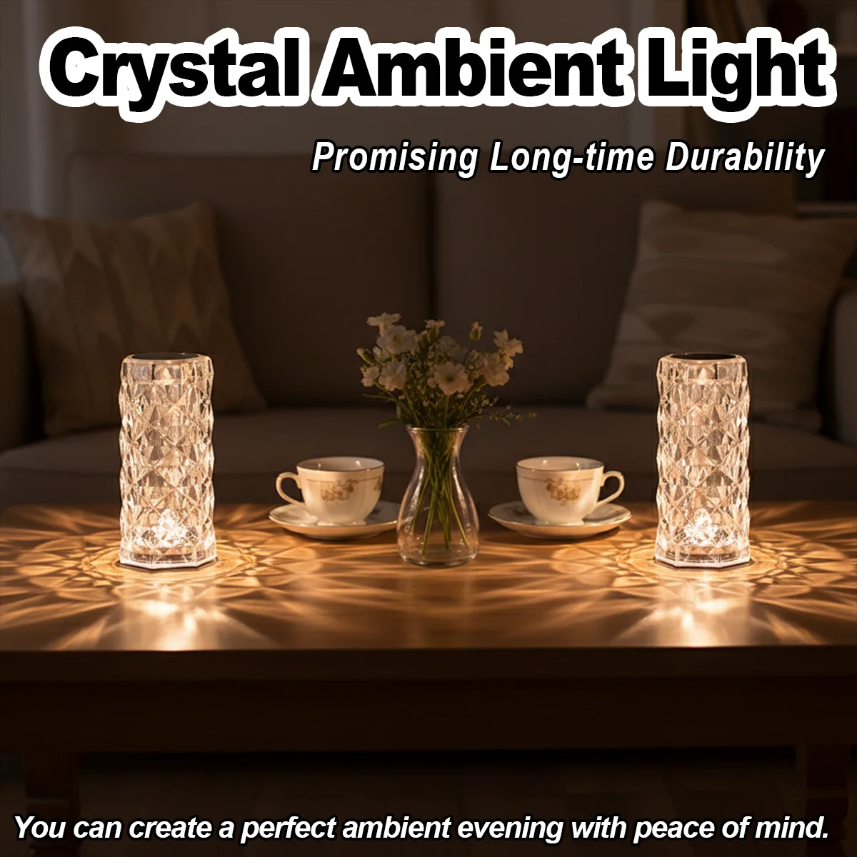 

Crystal Rose Lamp Rechargeable Table Lights Rgb Desk Dimmable Led Decorative Bar For Bedroom With Remote Control For Living Room